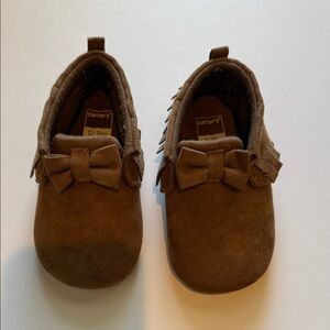 Carter's Baby Tan Moccasin Shoes with Bow